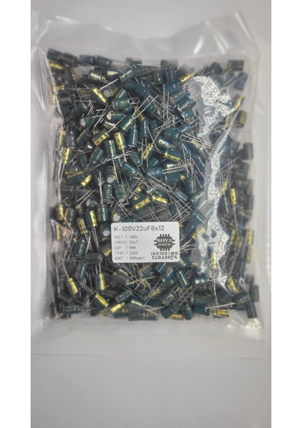 Elektrolitik Kondansatör (10'lu), 400V 2.2UF,8 x 13 mm