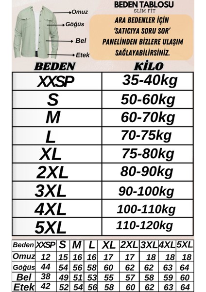 Erkek Mint Slim Fit Dar Kalıp Pamuklu Kot Gömlek