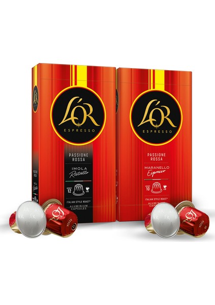 Imola Ristretto + L'or Maranello Espresso Nespresso Uyumlu Alüminyum Kapsül Kahve