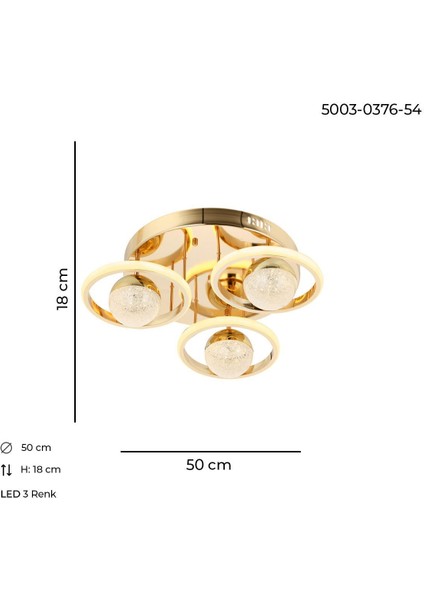 Elya 3lü Plafonyer Avize Gold fiyatları