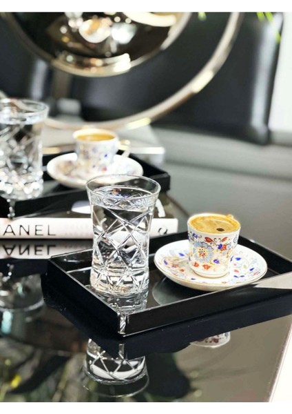 2'li Siyah Sunum Nişan Kahve Pleksi Tepsi modelleri