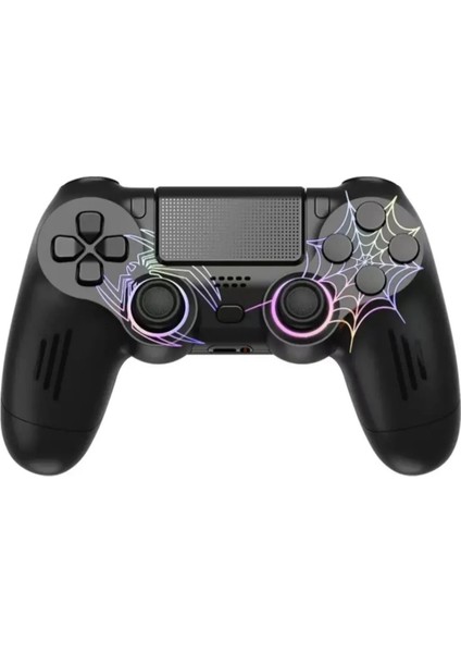 Ps3/ps4/pc Uyumlu Rgb Spiderman Işıklı Çift Motor Titreşimli Bluetooth Oyun Kolu