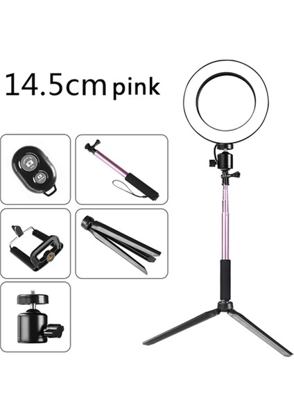 5W 64 LED Teleskopik Tripodlu Canlı Gösteri Için 10 Seviyede Ayarlanabilir Parlaklık ve 360° Dönen Halka Işık (Yurt Dışından)