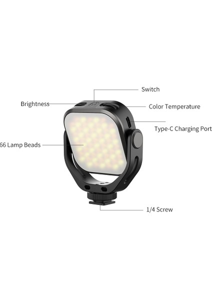 Vıjım VL66 Mini Video LED Işık 6W CRI95 Sonsuz Ayarlı (Yurt Dışından) indirimleri