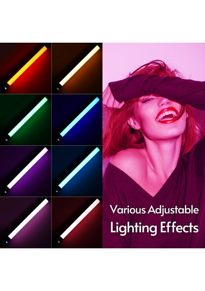 El Tutulabilir Rgb Tüp Işığı 3200K - 5500K Parlaklığı Ayarlanabilir 9 Renkli Efektli (Yurt Dışından) fırsatları