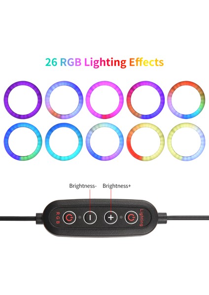 26CM Rgb Halka Işık Seti 26 Işık Efekti 10 Ayar 가능 Parlaklık (Yurt Dışından) fiyatları