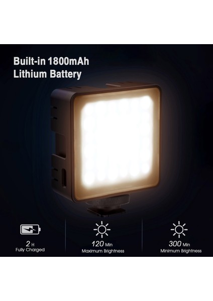 LVL-60RGB Mini Iki Renkli LED Video Işığı 2500K - 9000K Parlaklık Ayarlı Şarj Edilebilir Pil (Yurt Dışından) indirimleri