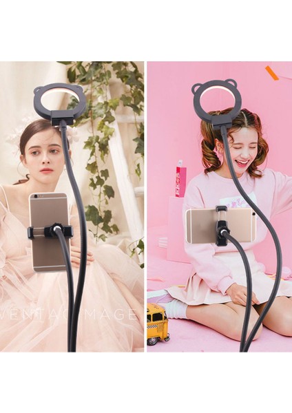 2'li Kliplenebilir Cep Telefonu Tutucu 360° Dönebilen Aydınlatma Seviyesi Ayarlanabilir LED Işık (Yurt Dışından) fırsatları