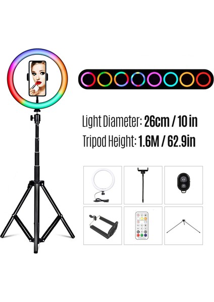 26CM/10INCH Rgb Halka Işığı Aydınlatma Dimmer USB ile Güçlendirilebilir (Yurt Dışından) fiyatları