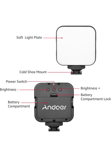 Mini LED Video Işığı 5W 6500K Ayarlanabilir 2 Adet Ele Tutulabilir Akıllı Telefon Video (Yurt Dışından) indirimleri