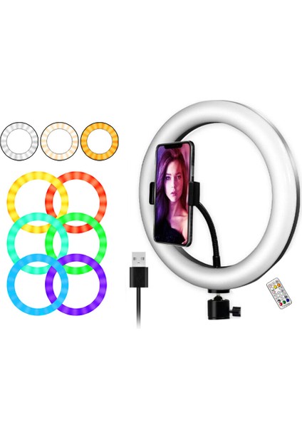 10 Inçlik Rgb LED Halka Işığı Ayarlanabilir Renkler ve Parlaklık (Yurt Dışından) modelleri