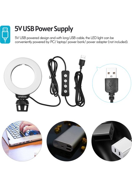 4 Inç Mini LED Halka Işığı Video Konferansı Için 3 Aydınlatma Modu Ayarlanabilir (Yurt Dışından) modelleri