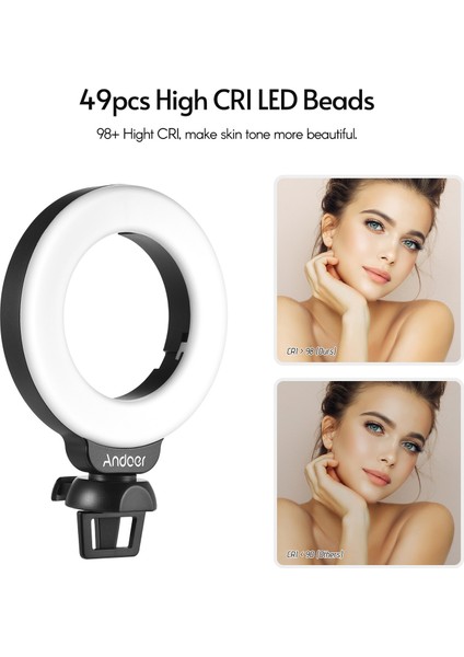 4 Inç Mini LED Halka Işığı Video Konferansı Için 3 Aydınlatma Modu Ayarlanabilir (Yurt Dışından) fırsatları