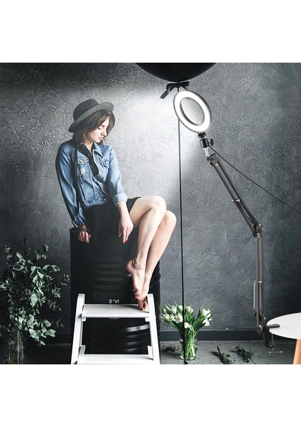 6 Inç LED Halka Işık Seti 5600K Canlı Yayın Için USB Halka Işık Masaya Takılır Standı (Yurt Dışından) fırsatları