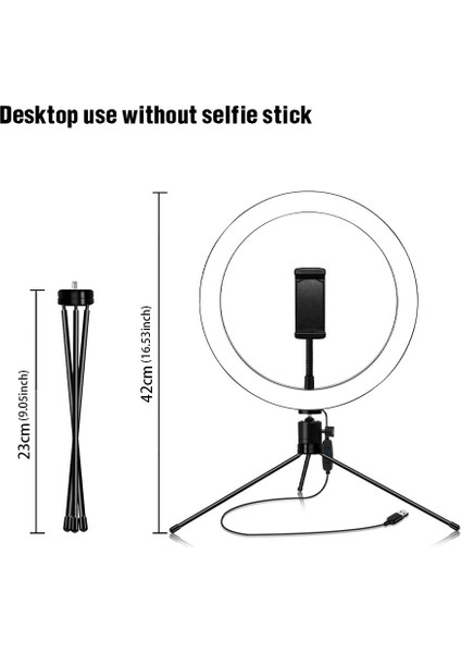 USB 10 Parlaklık Seviyesi ve 3 Aydınlatma Rengi Ile Ayarlanabilir Sie Halka Işığı (Yurt Dışından)