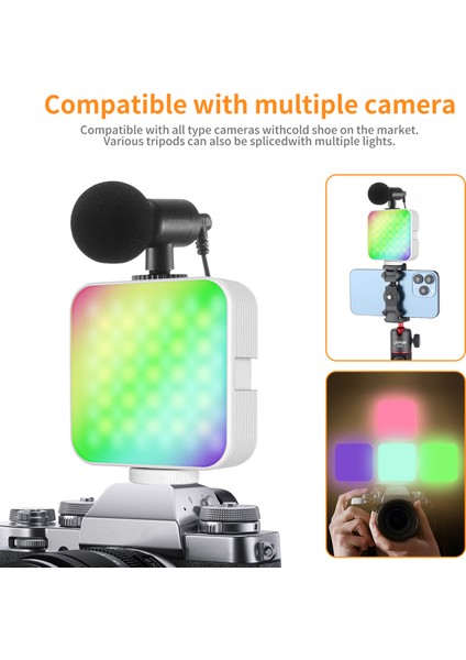 Cep Rgb Video Işığı 3000K - 6500K Parlaklık Ayarlı Gömülü Pil (Yurt Dışından) indirimleri