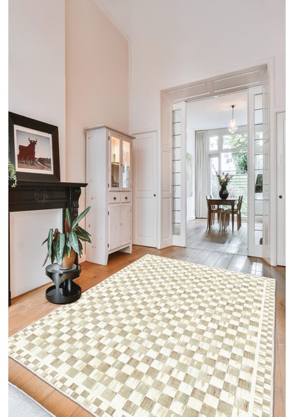 Mackenzie Modern Halı, Makinede Yıkanabilir Kaymaz Taban, Ince Salon Halısı, Mutfak Halısı ve Yolluk