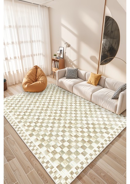 Mackenzie Modern Halı, Makinede Yıkanabilir Kaymaz Taban, Ince Salon Halısı, Mutfak Halısı ve Yolluk