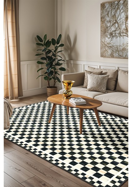 Mackenzie Modern Halı, Makinede Yıkanabilir Kaymaz Taban, Ince Salon Halısı, Mutfak Halısı ve Yolluk