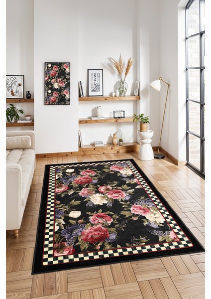 Mackenzie Modern Halı, Makinede Yıkanabilir Kaymaz Taban, Ince Salon Halısı, Mutfak Halısı ve Yolluk