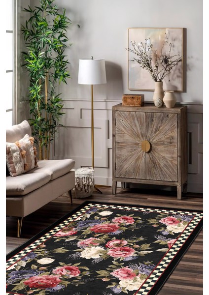 Mackenzie Modern Halı, Makinede Yıkanabilir Kaymaz Taban, Ince Salon Halısı, Mutfak Halısı ve Yolluk