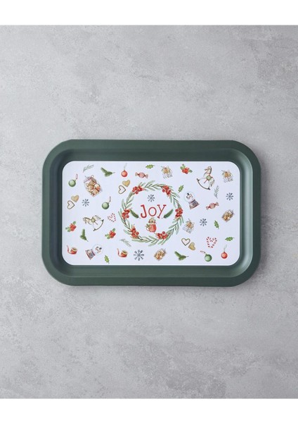 New Year Joy Metal Tepsi 35X23 cm Yeşil fiyatları