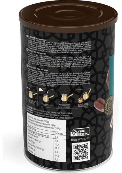 Kakule Aromalı Türk Kahvesi 250 gr (Teneke Kutu) modelleri
