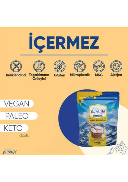 Himalaya Tuzu - SET - Granül Kristal Kaya Tuzu Beyaz 500g + Seramik Değirmenli 120g fiyatları