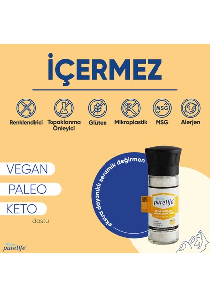 Himalaya Tuzu - SET - Granül Kristal Kaya Tuzu Beyaz 500g + Seramik Değirmenli 120g modelleri