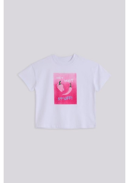 Bg Store Kız Çocuk Beyaz Tshirt