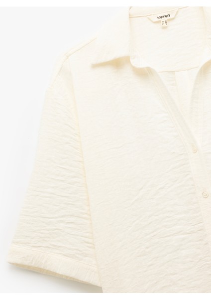 Klasik Yaka Dirsek Boy Kısa Kollu Oversize Gömlek modelleri