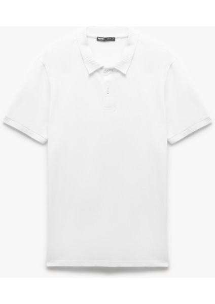 Slim Fit Kısa Kollu Pike Kumaş Pamuklu Polo Yaka Tişört
