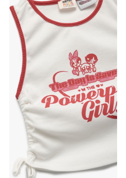 Lisanslı Powerpuff Girls Baskılı Kolsuz Büzgü Detaylı Atlet modelleri