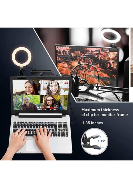 6 Inçlik LED Sie Halka Işığı 3 Renk Sıcaklığı Değişebilir Parlaklık Ayarlanabilir (Yurt Dışından) fırsatları