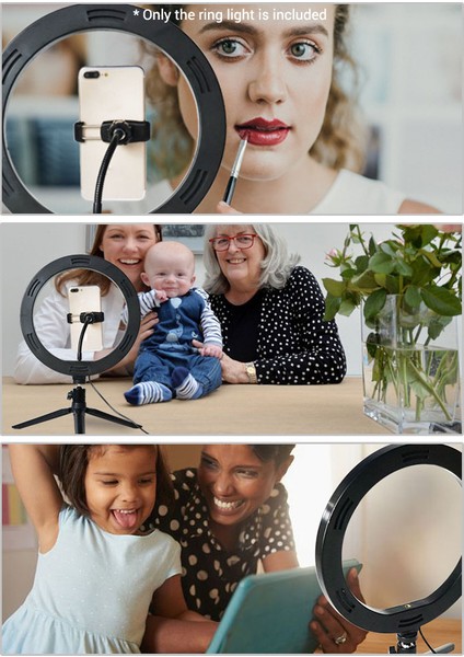 10 Inç 3 Aydınlatma Modu Ayarlanabilir LED Halka Işığı (Yurt Dışından) indirimleri