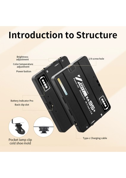 Cep LED Video Işığı 2500K - 9000K Ayarlanabilir Gömülü Pil (Yurt Dışından) indirimleri