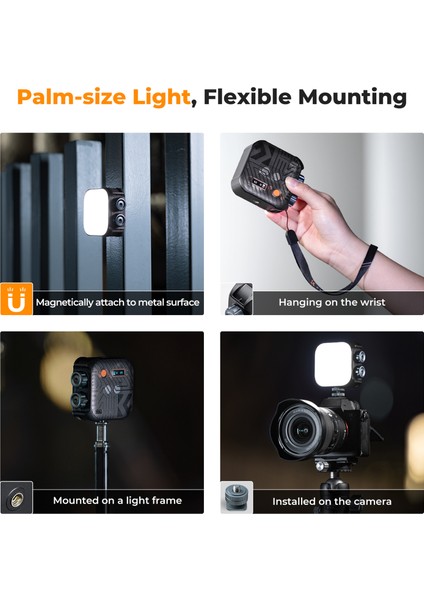 K&f Concept Cep LED Videolar Işığı CRI96+ 2500K - 9900K Parlaklık Ayarlanabilir (Yurt Dışından) modelleri