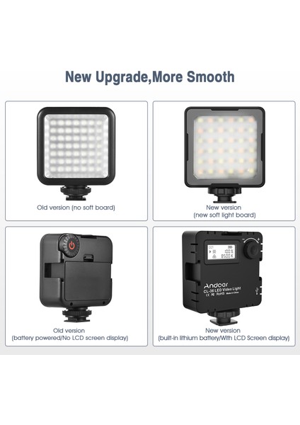 Cl-36 Mini Ikili Renkli LED Video Işığı 2800K-8500K Parlaklık Ayarlanabilir Dahili Şarj Edilebilir Pil (Yurt Dışından) fırsatları