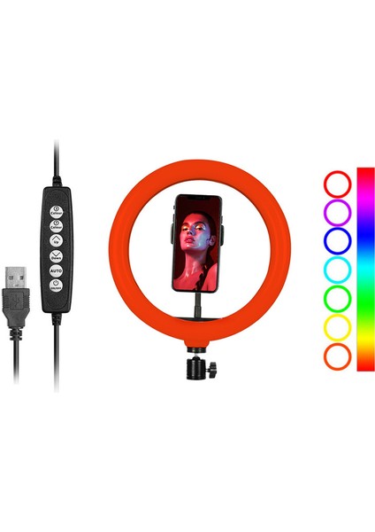 10 Inçlik Rgb Dairesel Işık 2800K - 6500K Doyması Ayarlanabilir USB ile Güçlendirilmiş (Yurt Dışından)