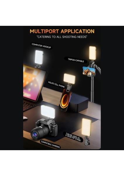 Cep LED Video Işığı 2500K - 9000K Ayarlanabilir Dahili Pil (Yurt Dışından) indirimleri