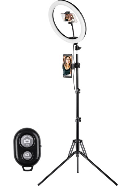 12 Inç LED Halka Işıkları 3 Renk Sıcaklığı Modu USB Güçlendirilmiş (Yurt Dışından)