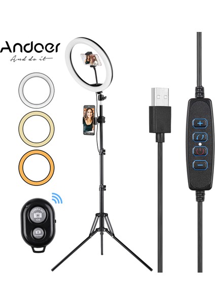 12 Inç LED Halka Işıkları 3 Renk Sıcaklığı Modu USB Güçlendirilmiş (Yurt Dışından) fiyatları