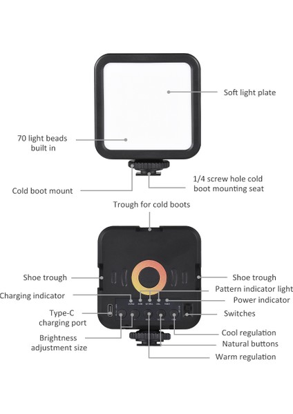 Mini Fotoğrafçılık Lambası Aydınlatma Seviyesi Ayarlanabilir Iki Renkli 70 LED Boncuk 3000K - 9000K (Yurt Dışından) indirimleri
