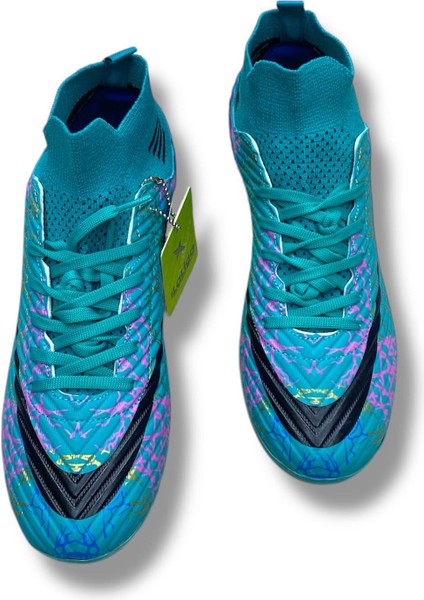 Çoraplı Airboom Halısaha Ayakkabı Turkuaz Mor Desenli modelleri