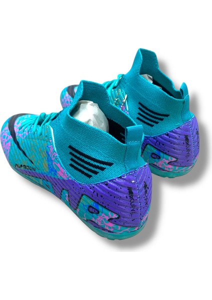 Çoraplı Airboom Halısaha Ayakkabı Turkuaz Mor Desenli fırsatları