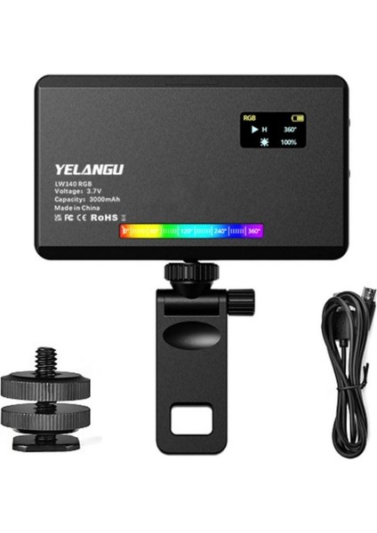 LW140RGB Mini LED Fotoğrafik Ilkeme Işığı 2500K - 9000K Parlaklık Ayarlı 26 Özel Efekt Modu (Yurt Dışından)