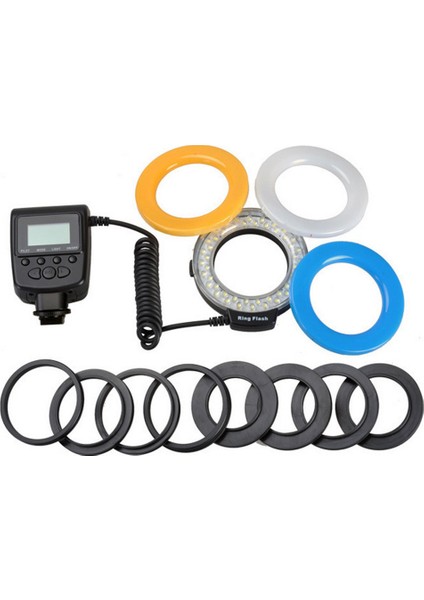 Makro LED Yuvarlak Flaş Paketi 8 Uyumlu Dslr Kamera Adaptör Halkaları (Yurt Dışından)