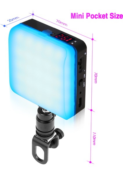 Cep Rgb Dolgu Işığı LED Video Işığı CRI95+ Aydınlatma Seviyesi Ayarlanabilir (Yurt Dışından) modelleri