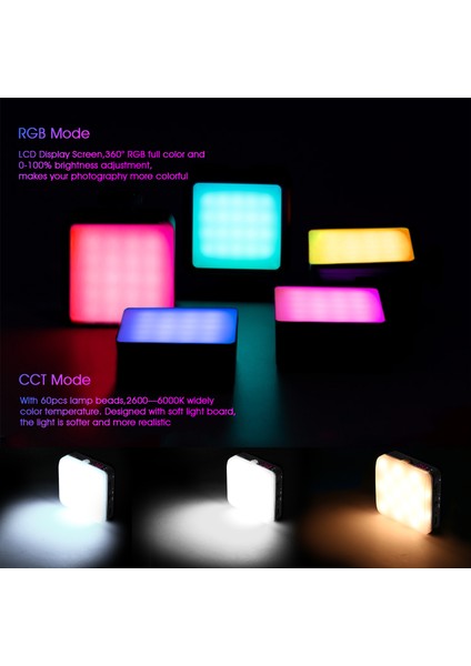 Cep Rgb Dolgu Işığı LED Video Işığı CRI95+ Aydınlatma Seviyesi Ayarlanabilir (Yurt Dışından) indirimleri