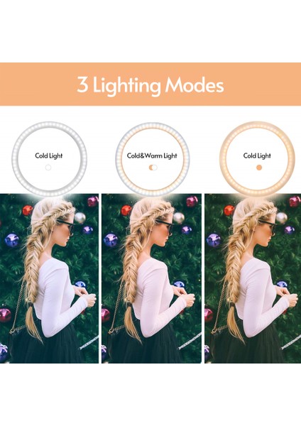 10 Inçlik Aydınlatma Seviyesi Ayarlanabilir 3 Aydınlatma Modlu LED Halka Işığı (Yurt Dışından) fırsatları